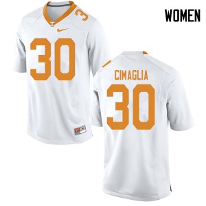 Womens #30 Brent Cimaglia Tennessee Volunteers Limited Football White Jersey 567860-548