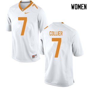 Womens #7 Bryce Collier Tennessee Volunteers Limited Football White Jersey 959517-619