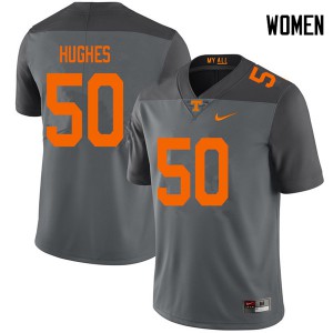 Womens #50 Cole Hughes Tennessee Volunteers Limited Football Gray Jersey 513616-244