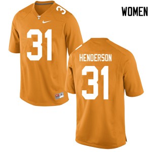 Womens #31 D.J. Henderson Tennessee Volunteers Limited Football Orange Jersey 186673-297