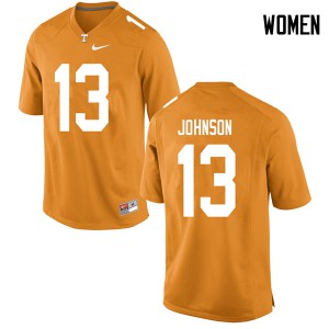 Womens #13 Deandre Johnson Tennessee Volunteers Limited Football Orange Jersey 170007-572
