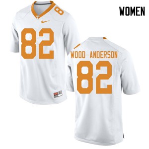 Womens #82 Dominick Wood-Anderson Tennessee Volunteers Limited Football White Jersey 390510-926