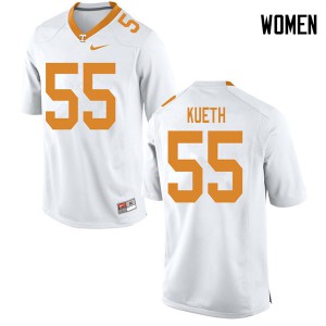 Womens #55 Gatkek Kueth Tennessee Volunteers Limited Football White Jersey 506255-811