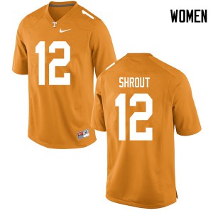 Womens #12 JT Shrout Tennessee Volunteers Limited Football Orange Jersey 259119-478