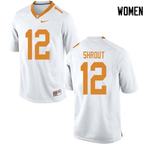 Womens #12 JT Shrout Tennessee Volunteers Limited Football White Jersey 696159-816