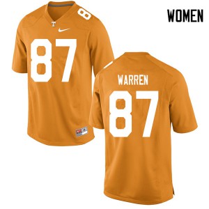 Womens #87 Jacob Warren Tennessee Volunteers Limited Football Orange Jersey 820743-744