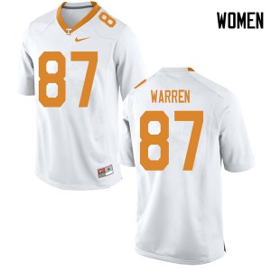Womens #87 Jacob Warren Tennessee Volunteers Limited Football White Jersey 649794-124