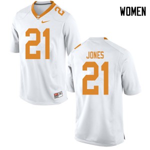 Womens #21 Jacquez Jones Tennessee Volunteers Limited Football White Jersey 743490-789
