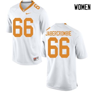 Womens #66 Jarious Abercrombie Tennessee Volunteers Limited Football White Jersey 121089-297