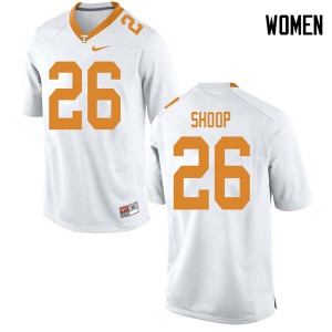 Womens #26 Jay Shoop Tennessee Volunteers Limited Football White Jersey 345414-238