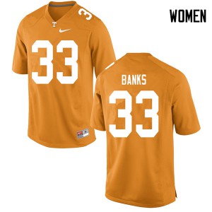 Womens #33 Jeremy Banks Tennessee Volunteers Limited Football Orange Jersey 111762-254