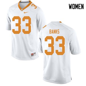 Womens #33 Jeremy Banks Tennessee Volunteers Limited Football White Jersey 247755-504