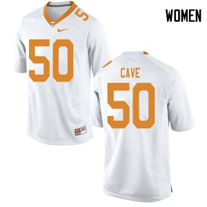 Womens #50 Joey Cave Tennessee Volunteers Limited Football White Jersey 519747-115