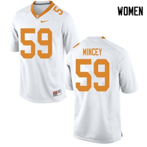 Womens #59 John Mincey Tennessee Volunteers Limited Football White Jersey 786676-776