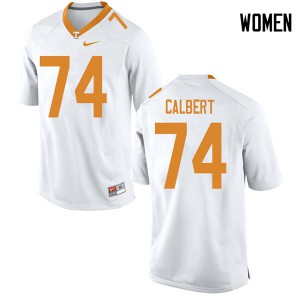 Womens #74 K'Rojhn Calbert Tennessee Volunteers Limited Football White Jersey 438182-234