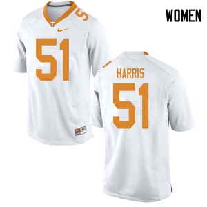 Womens #51 Kingston Harris Tennessee Volunteers Limited Football White Jersey 927299-919