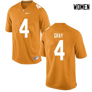 Womens #4 Maleik Gray Tennessee Volunteers Limited Football Orange Jersey 366183-710