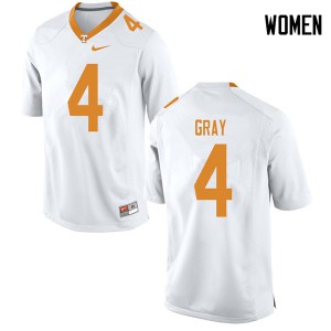 Womens #4 Maleik Gray Tennessee Volunteers Limited Football White Jersey 788996-204