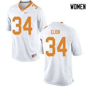 Womens #34 Malik Elion Tennessee Volunteers Limited Football White Jersey 628776-304