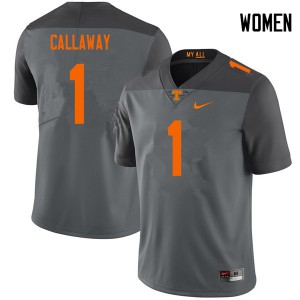 Womens #1 Marquez Callaway Tennessee Volunteers Limited Football Gray Jersey 980217-657