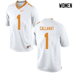 Womens #1 Marquez Callaway Tennessee Volunteers Limited Football White Jersey 373916-947