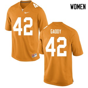 Womens #42 Nyles Gaddy Tennessee Volunteers Limited Football Orange Jersey 684123-753