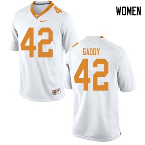 Womens #42 Nyles Gaddy Tennessee Volunteers Limited Football White Jersey 413091-540