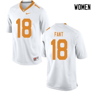 Womens #18 Princeton Fant Tennessee Volunteers Limited Football White Jersey 882458-758