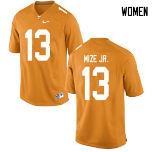 Womens #13 Richard Mize Jr. Tennessee Volunteers Limited Football Orange Jersey 392502-664