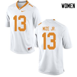 Womens #13 Richard Mize Jr. Tennessee Volunteers Limited Football White Jersey 273952-246