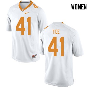 Womens #41 Ryan Tice Tennessee Volunteers Limited Football White Jersey 188091-347