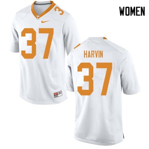 Womens #37 Sam Harvin Tennessee Volunteers Limited Football White Jersey 358430-587