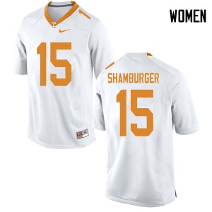 Womens #15 Shawn Shamburger Tennessee Volunteers Limited Football White Jersey 320409-207