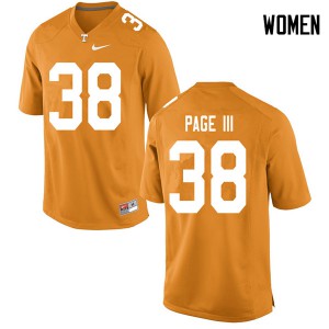 Womens #38 Solon Page III Tennessee Volunteers Limited Football Orange Jersey 744873-891