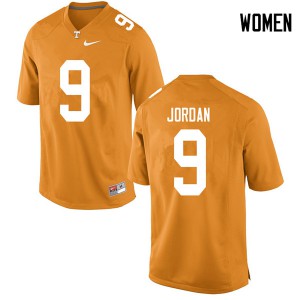 Womens #9 Tim Jordan Tennessee Volunteers Limited Football Orange Jersey 839827-466