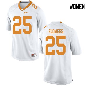 Womens #25 Trevon Flowers Tennessee Volunteers Limited Football White Jersey 797766-470