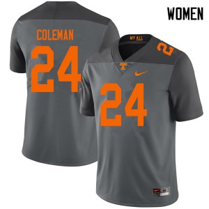 Womens #24 Trey Coleman Tennessee Volunteers Limited Football Gray Jersey 974118-500