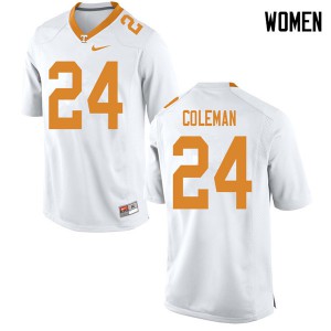 Womens #24 Trey Coleman Tennessee Volunteers Limited Football White Jersey 394481-236