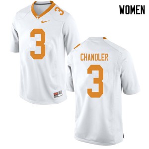 Womens #3 Ty Chandler Tennessee Volunteers Limited Football White Jersey 653044-787