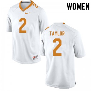 Womens #2 Alontae Taylor Tennessee Volunteers Limited Football White Jersey 869217-642