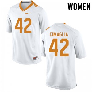 Womens #42 Brent Cimaglia Tennessee Volunteers Limited Football White Jersey 921682-650