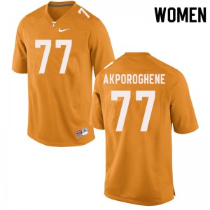 Womens #77 Chris Akporoghene Tennessee Volunteers Limited Football Orange Jersey 889038-726