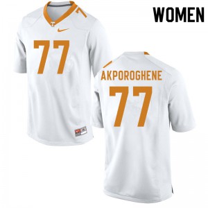Womens #77 Chris Akporoghene Tennessee Volunteers Limited Football White Jersey 785115-243
