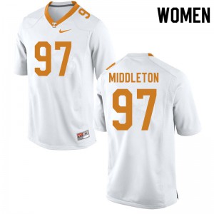 Womens #97 Darel Middleton Tennessee Volunteers Limited Football White Jersey 819345-150
