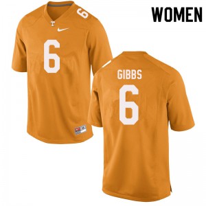 Womens #6 Deangelo Gibbs Tennessee Volunteers Limited Football Orange Jersey 843632-582