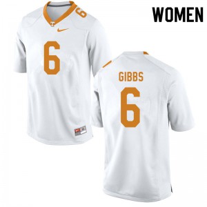 Womens #6 Deangelo Gibbs Tennessee Volunteers Limited Football White Jersey 196309-302