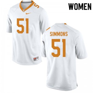 Womens #51 Elijah Simmons Tennessee Volunteers Limited Football White Jersey 956761-970
