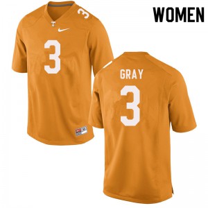 Womens #3 Eric Gray Tennessee Volunteers Limited Football Orange Jersey 461404-475