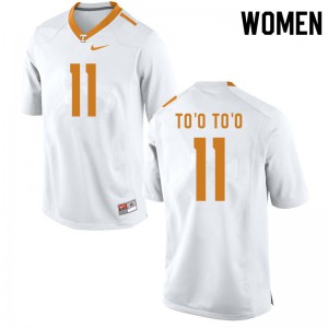 Womens #11 Henry To'o To'o Tennessee Volunteers Limited Football White Jersey 487949-890