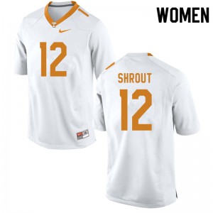 Womens #12 J.T. Shrout Tennessee Volunteers Limited Football White Jersey 903440-478